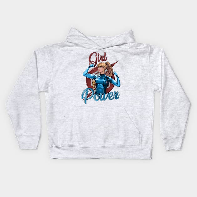 Girl Power (Samus Aran) Kids Hoodie by gseignemartin